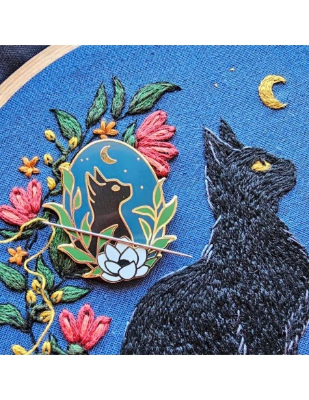 Magnetische naaldenhouder - Zwarte kat