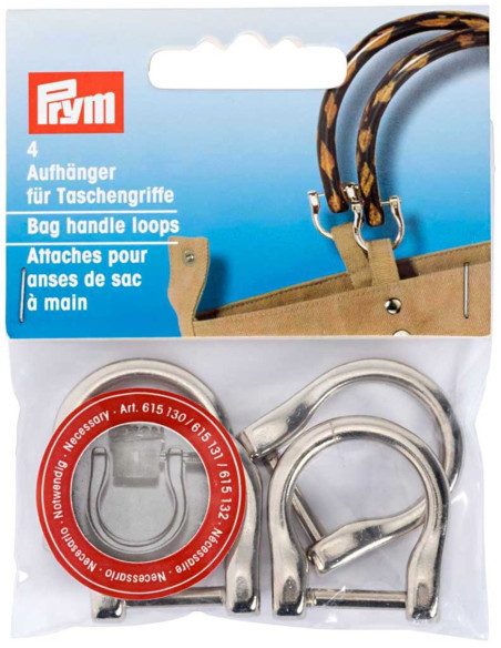 Set van 4 bevestigingen voor handvatzakken - Zilver
