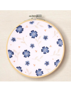 Borduurpakket - Blauwe bloemen 2