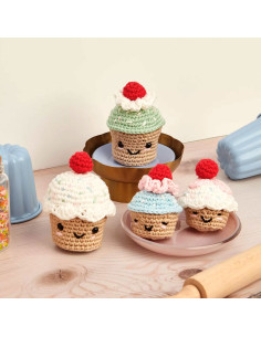 Amigurumi kit - Kersen cupcakes