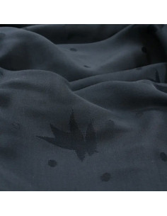 Viscose jacquard stof Streli Inktblauw - Églantine & Zoé
