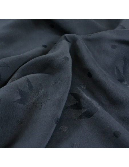 Viscose jacquard stof Streli Inktblauw - Églantine & Zoé