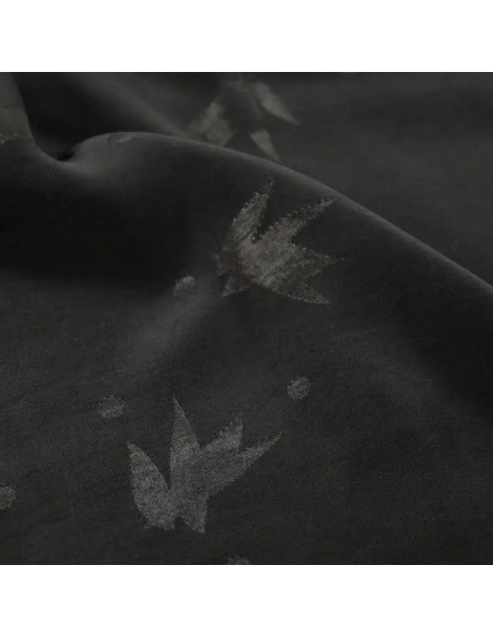 Viscose jacquard stof Streli Zwart - Églantine & Zoé