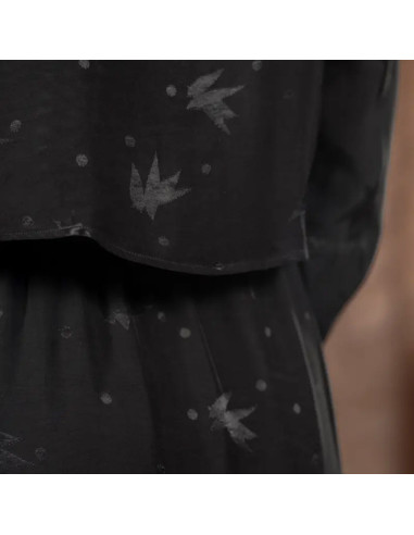 Viscose jacquard stof Streli Zwart - Églantine & Zoé