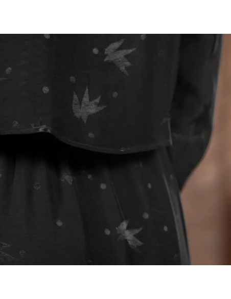 Viscose jacquard stof Streli Zwart - Églantine & Zoé