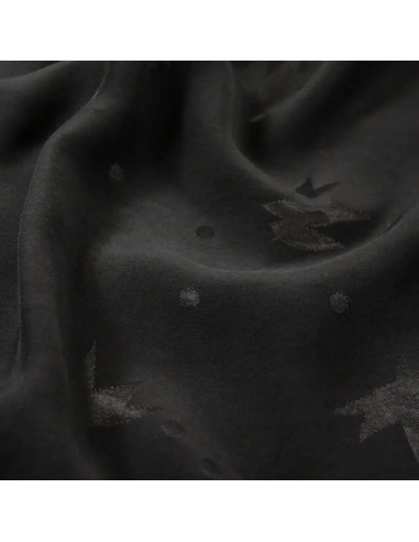 Viscose jacquard stof Streli Zwart - Églantine & Zoé