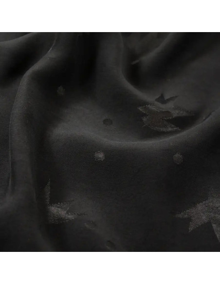 Viscose jacquard stof Streli Zwart - Églantine & Zoé