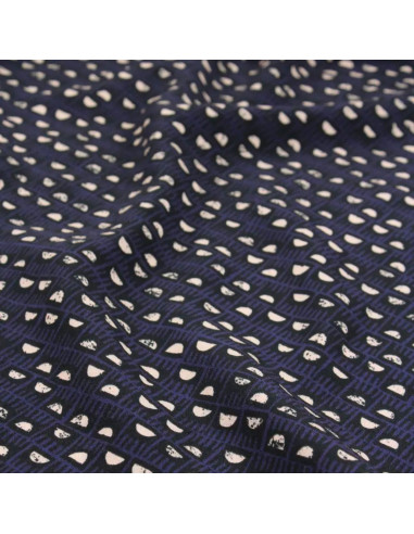 Viscose stof Dam Blauw Indigo - Églantine & Zoé
