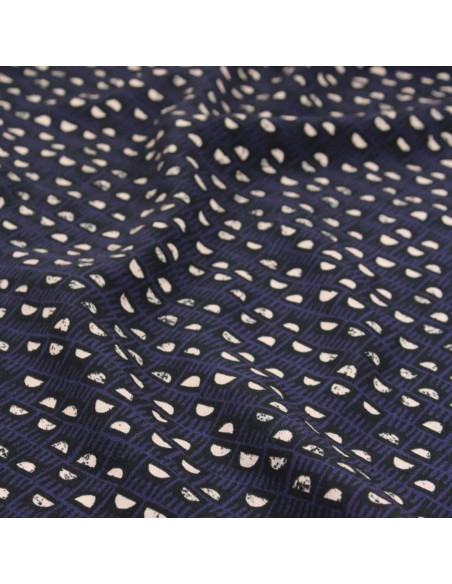 Viscose stof Dam Blauw Indigo - Églantine & Zoé