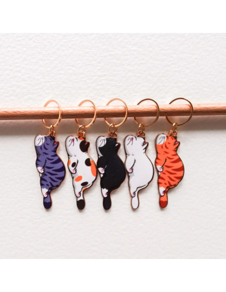 Set van 5 stekenmarkeerders - Liggende katten
