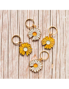 Set van 4 steekmarkeerders - Gele en witte margrieten 2