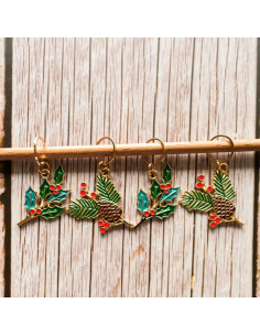 Set van 4 stekenmarkeerders - Een vleugje Kerstmis