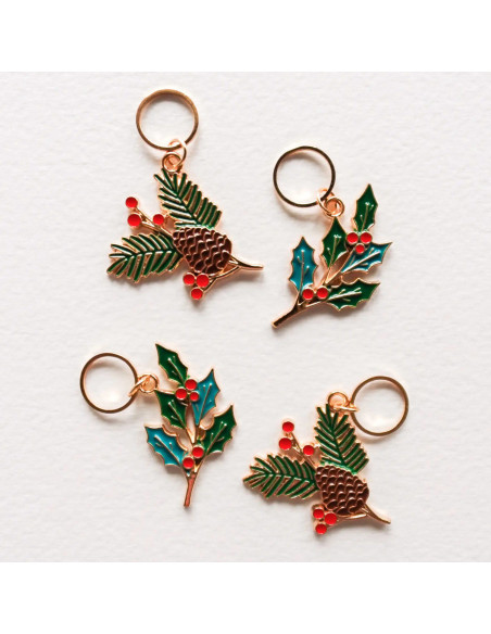 Set van 4 stekenmarkeerders - Een vleugje Kerstmis