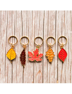 Set van 5 stekenmarkeerders - Rode herfstbladeren