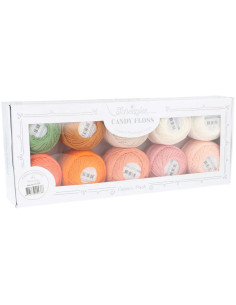 Doos met 10 bollen Scheepjes Candy Floss N°10 perlé katoen - Peachy