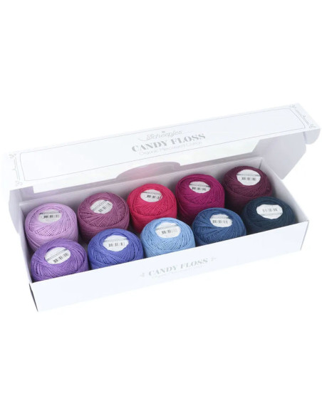 Doos met 10 bollen Scheepjes Candy Floss N°10 perlé katoen - Smoothie