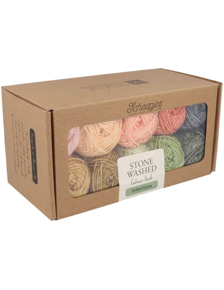 Set van 10 bollen Scheepjes Stone Washed Colour Pack - Intenties