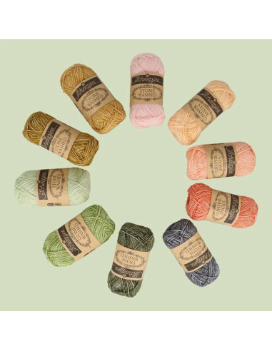 Set van 10 bollen Scheepjes Stone Washed Colour Pack - Intenties