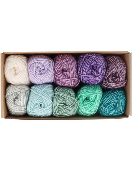 Set van 10 bollen Scheepjes Stone Washed Colour Pack - Chakras