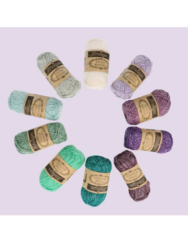 Set van 10 bollen Scheepjes Stone Washed Colour Pack - Chakras