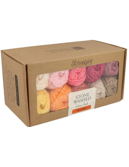 Set van 10 bollen Scheepjes Stone Washed Colour Pack - Manifest