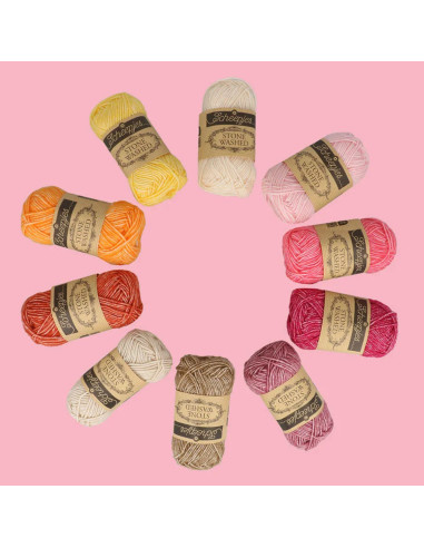 Set van 10 bollen Scheepjes Stone Washed Colour Pack - Manifest