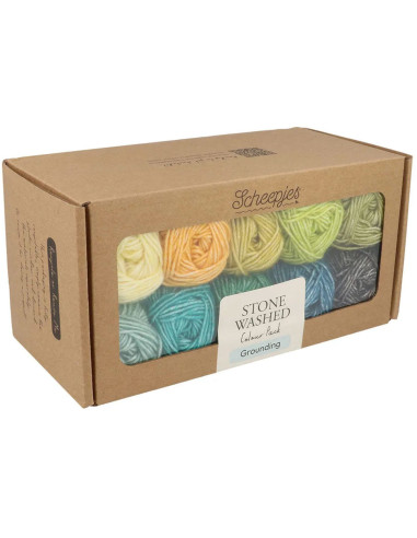 Set van 10 bollen Scheepjes Stone Washed Colour Pack - Grounding