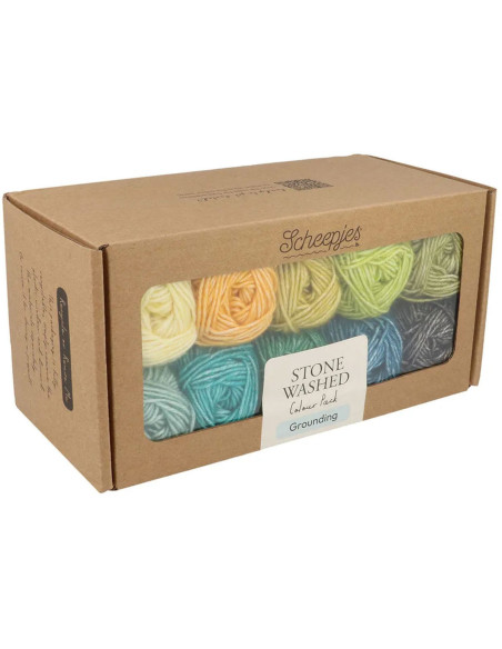 Set van 10 bollen Scheepjes Stone Washed Colour Pack - Grounding