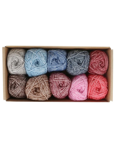 Set van 10 bollen Scheepjes Stone Washed Colour Pack - Aura