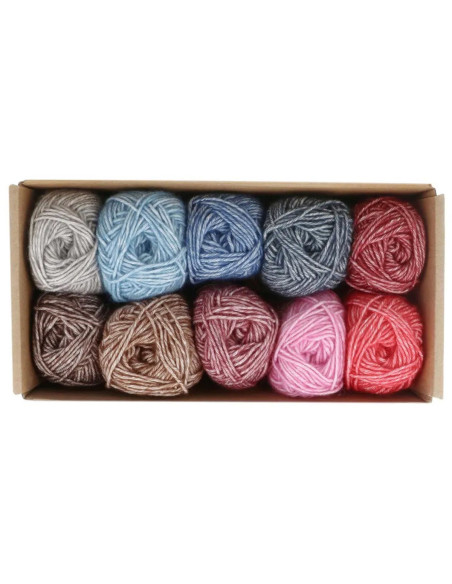 Set van 10 bollen Scheepjes Stone Washed Colour Pack - Aura