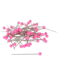 Doos met 150 ronde plastic kopspelden fuchsia Bohin 2