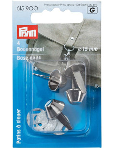 Set van 4 pootjes voor tassen 15 mm - Zilver