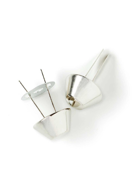 Set van 4 pootjes voor tassen 15 mm - Zilver