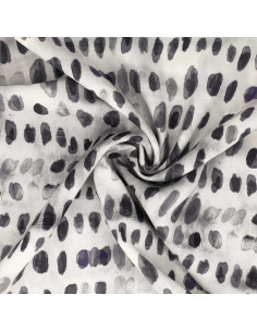 Viscose stof - Zwart-witte stippen
