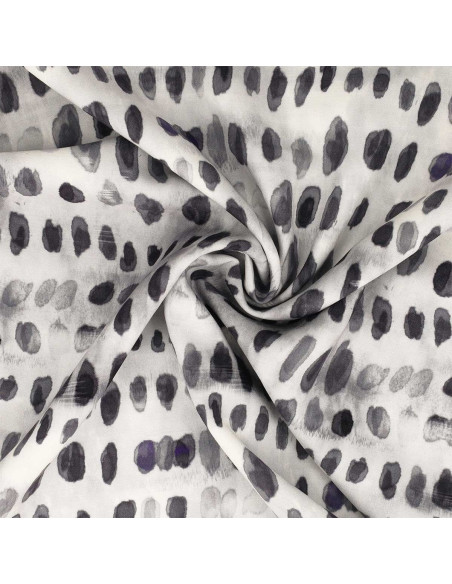 Viscose stof - Zwart-witte stippen