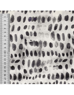 Viscose stof - Zwart-witte stippen 2