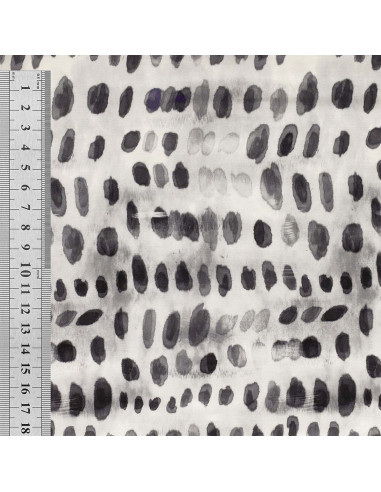 Viscose stof - Zwart-witte stippen