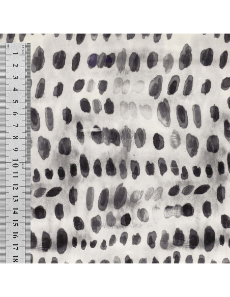 Viscose stof - Zwart-witte stippen