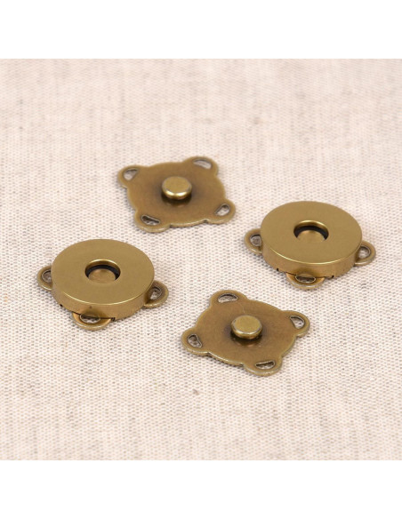Set van 2 magnetische knopen 18 mm om te naaien - Brons