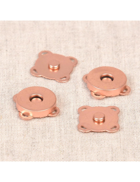 Set van 2 magnetische knopen 18 mm om aan te naaien - Roségoud