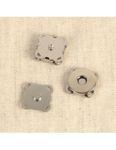 Set van 2 magnetische knopen 18 mm om te naaien - Zilver