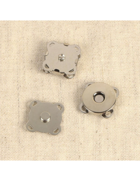 Set van 2 magnetische knopen 18 mm om te naaien - Zilver