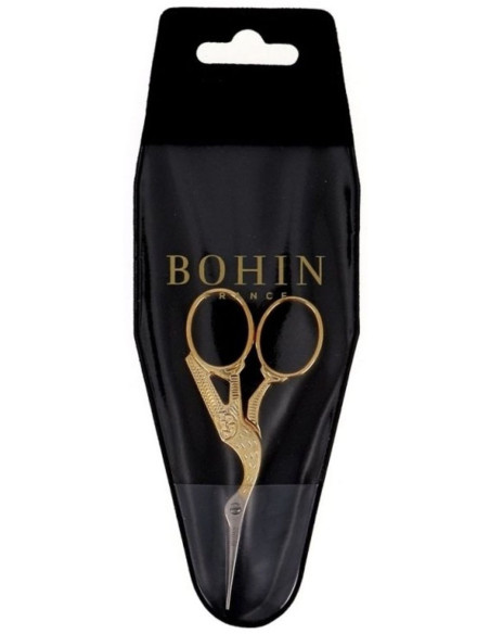 Gouden ooievaar borduurschaar 9 cm Bohin
