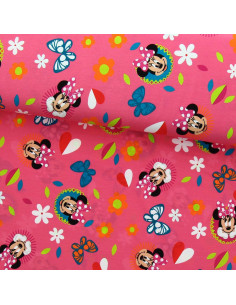 Minnie jersey stof - Vlinder en hart