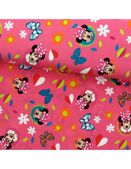 Minnie jersey stof - Vlinder en hart