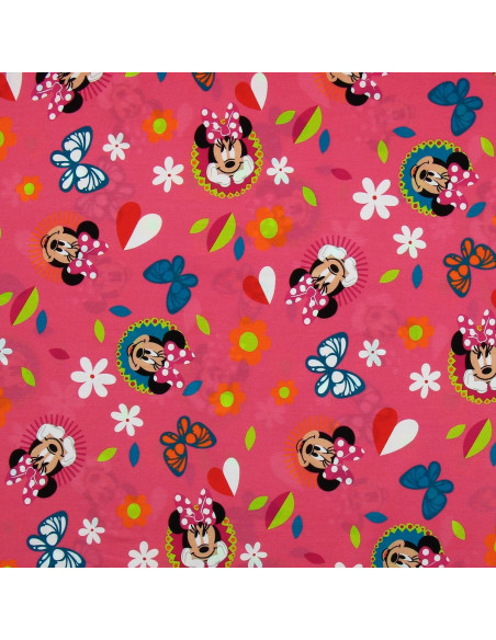Minnie jersey stof - Vlinder en hart