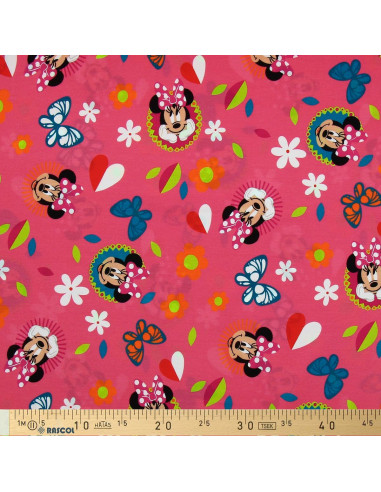 Minnie jersey stof - Vlinder en hart
