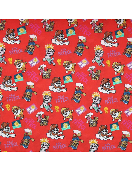 Jersey stof Paw Patrol - Zon op oranje achtergrond