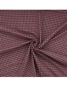 Geruite flanellen stof - Bordeaux
