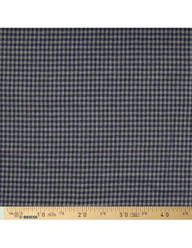 Geruite flanellen stof - Blauw
